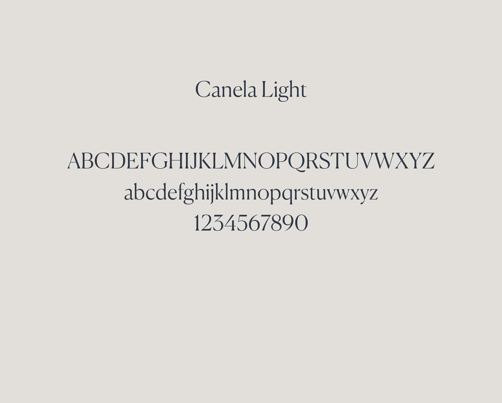 Font sample and text on off white