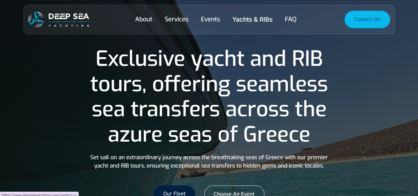Deep Sea Yachting luxury website design - SEO optimized yacht charter Greece