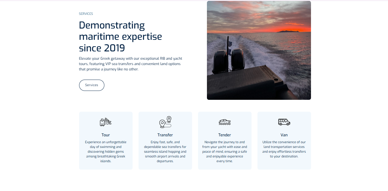 Deep Sea Yachting SEO optimized website - user-friendly booking flow