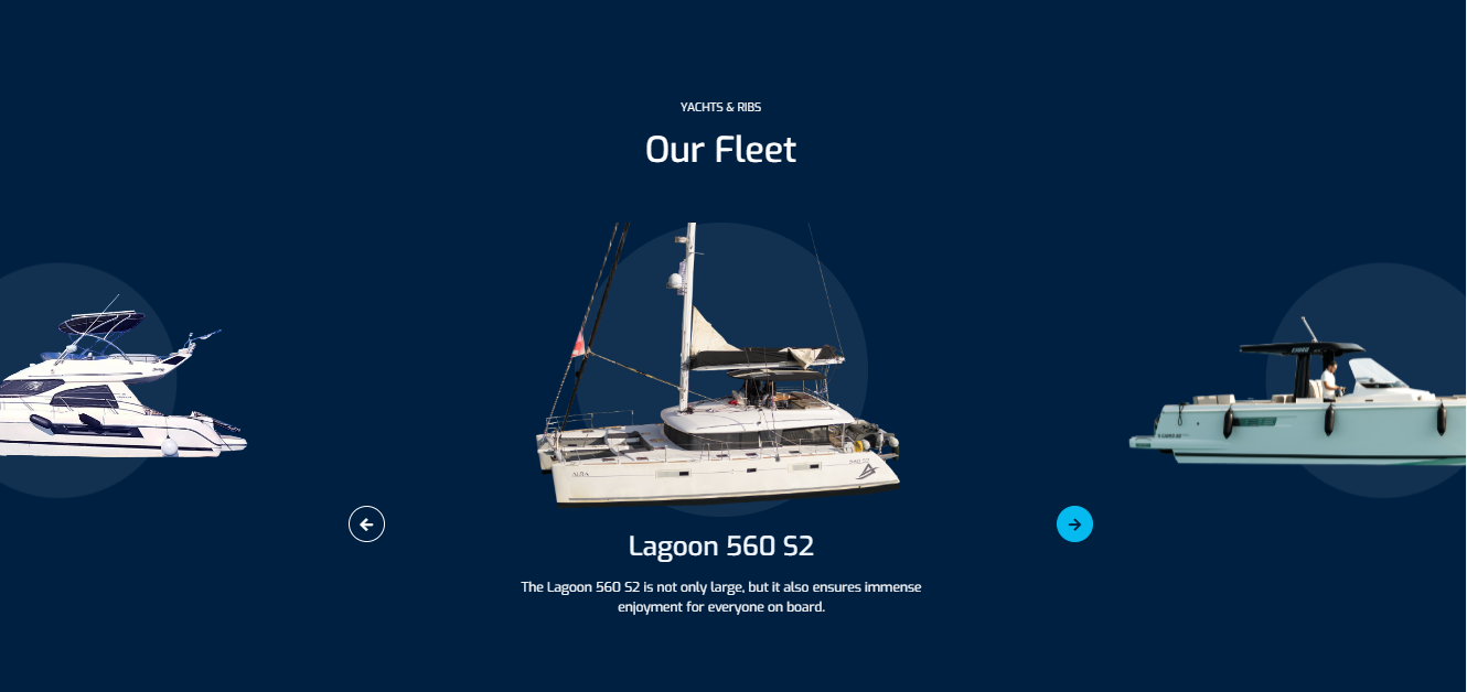 Deep Sea Yachting website design - fleet of luxury yachts in Greece