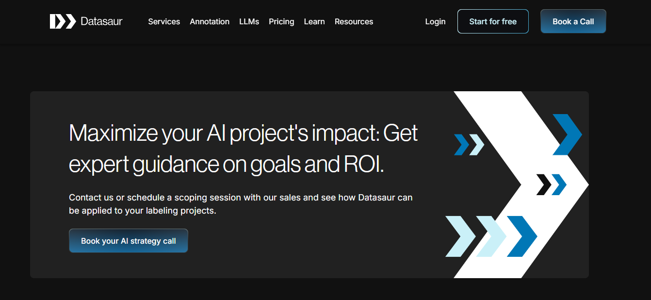 Datasaur website contact section - enterprise AI inquiry