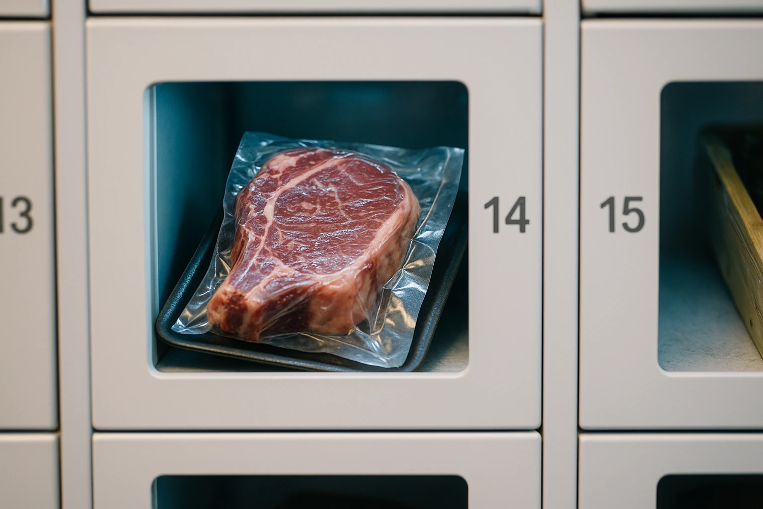 photo d'un morceaux de viande dans un casier réfrigéré moncasierfrais.fr