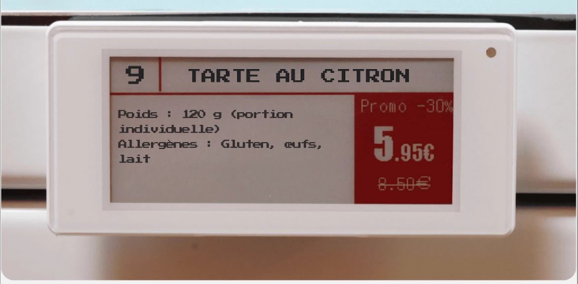 image d'étiquette éléctronique d'une tarte au citron