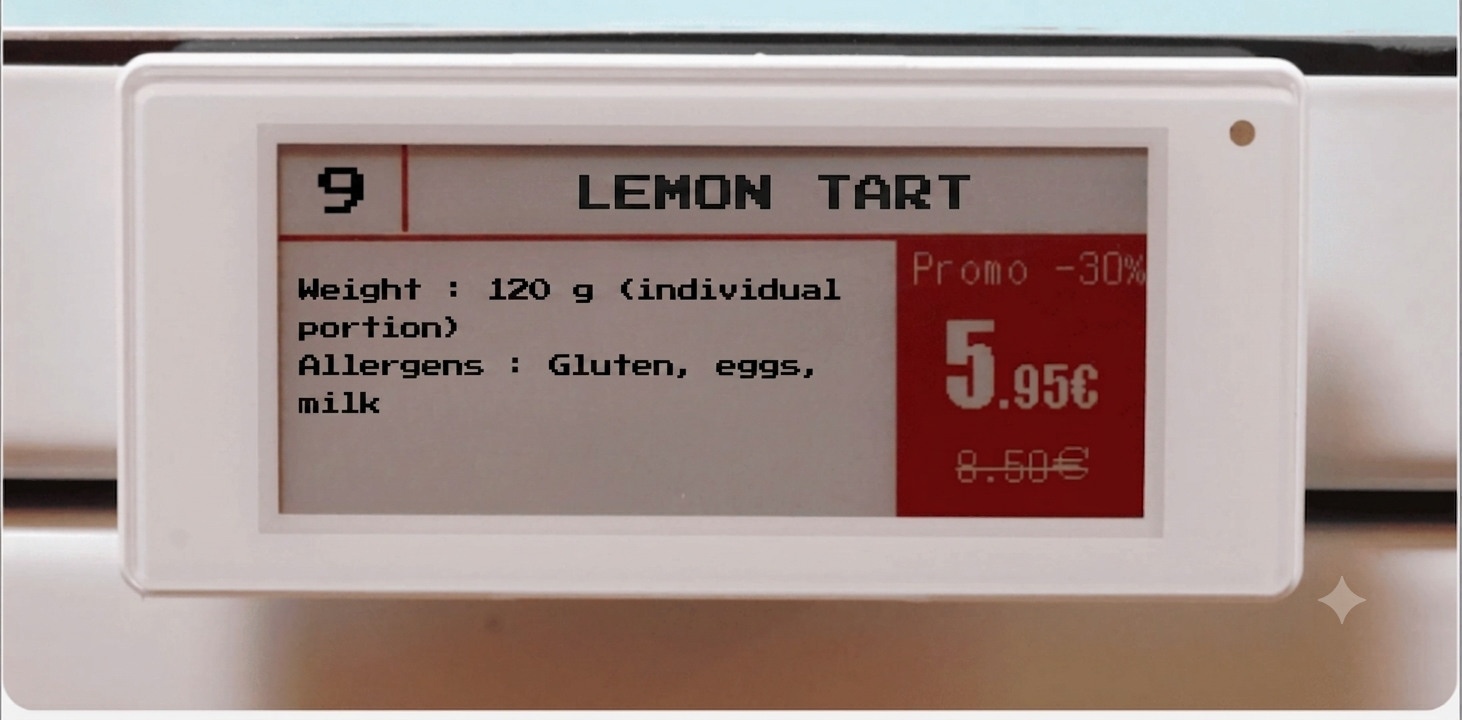 image d'étiquette éléctronique d'une tarte au citron