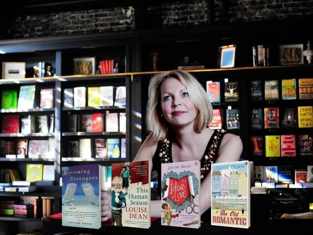 Louise Dean with her books
