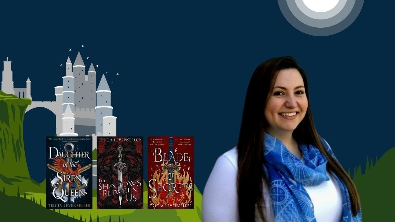 Headshot of Tricia Levenseller with books. Fantasy writing tips.