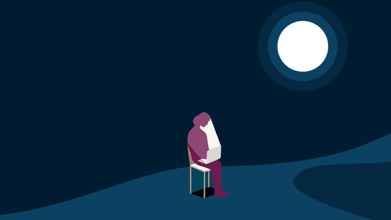 Looking at laptop under the moonlight. Top 10 tips on self editing fiction.