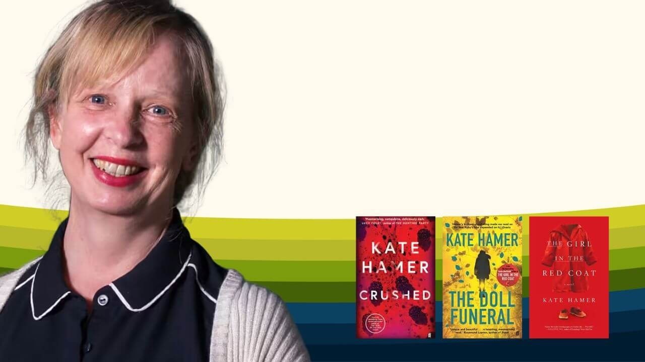 Headshot of Kate Hamer and books. Explore fairy tale story starters.