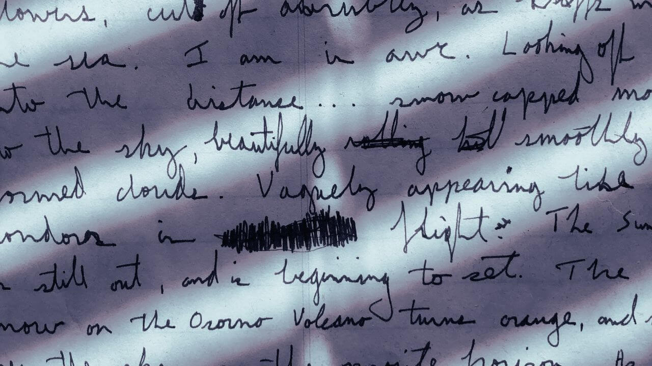 Scribbles of writing. Want to learn how to avoid over-writing? 