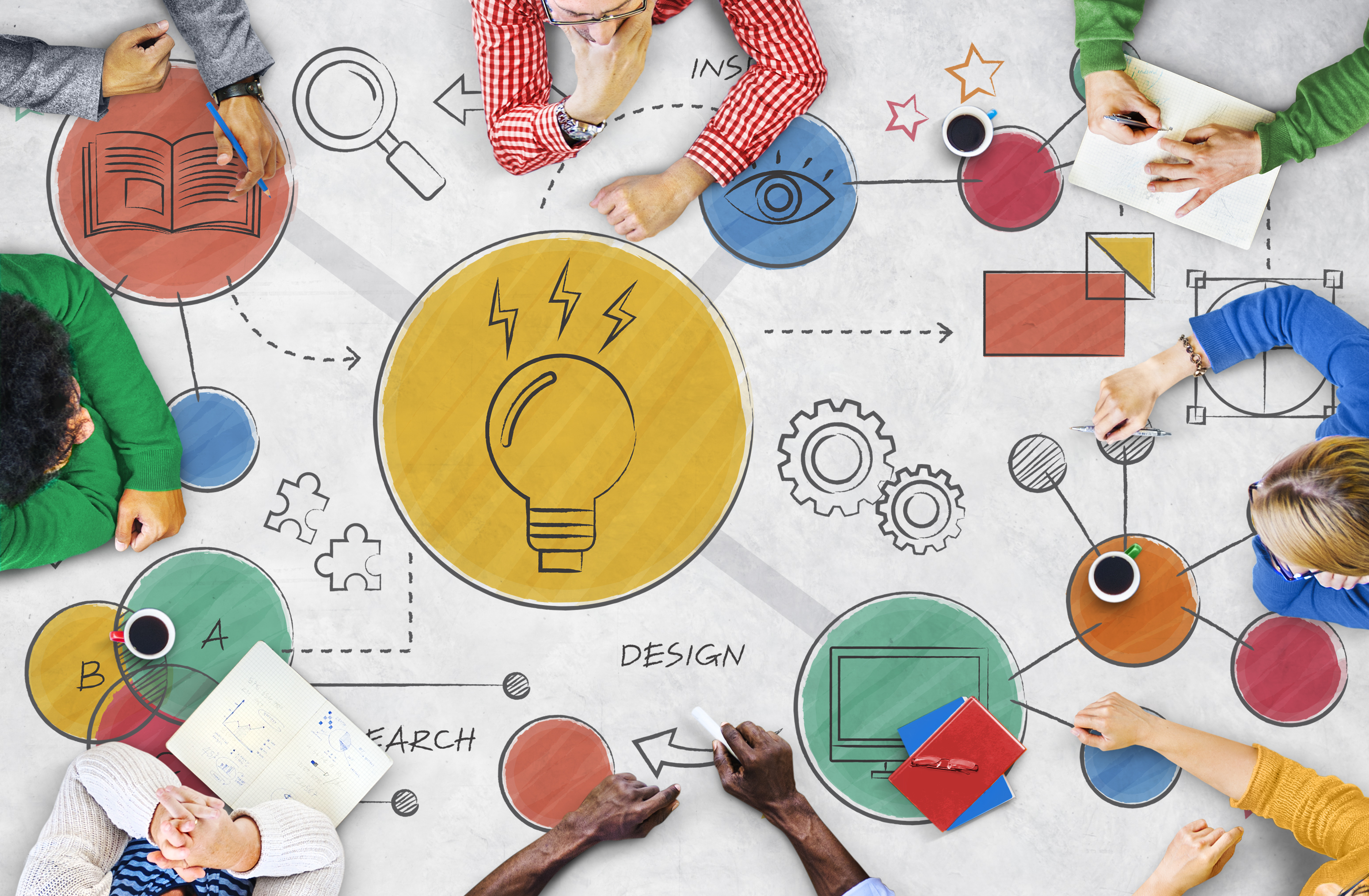 Brainstorming per l'avvio di una start-up fondata da giovani imprenditori