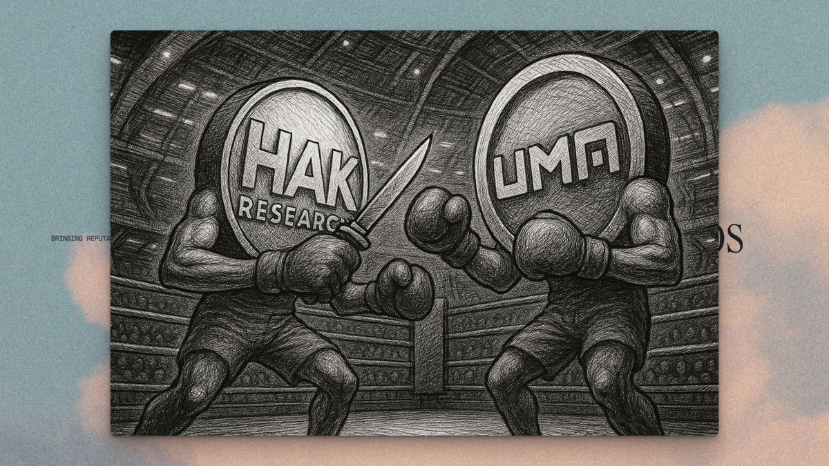 HakResearch slashed UMA on Ethos over a Polymarket market