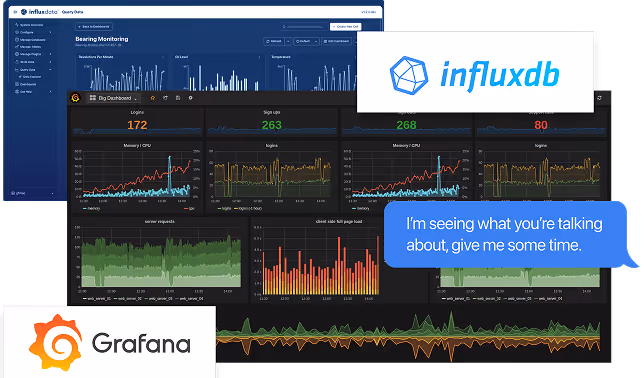 Assortment of ui from data visualization products that conveys a sense of disorganization and frustration.