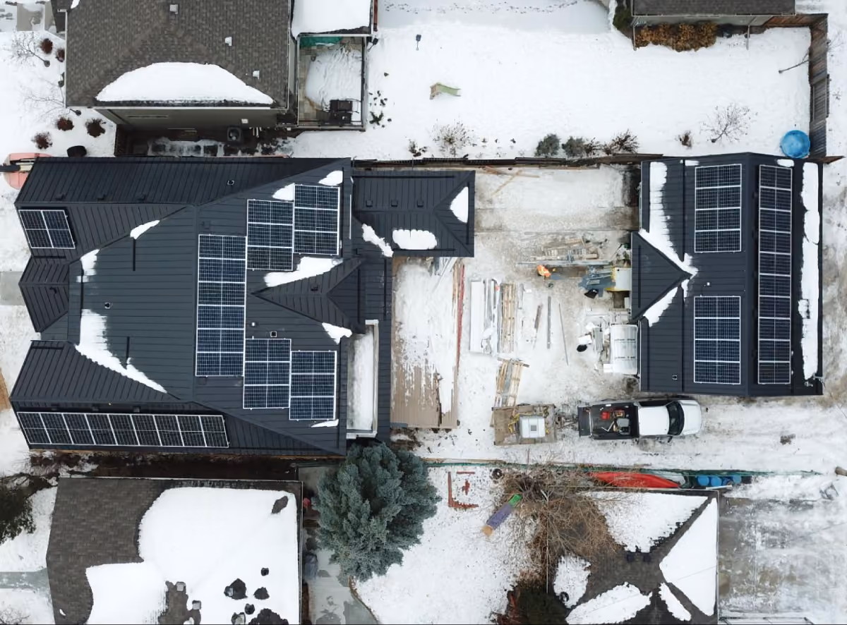 Clean solar panel installation by Kuby with concealed wiring between roof sections