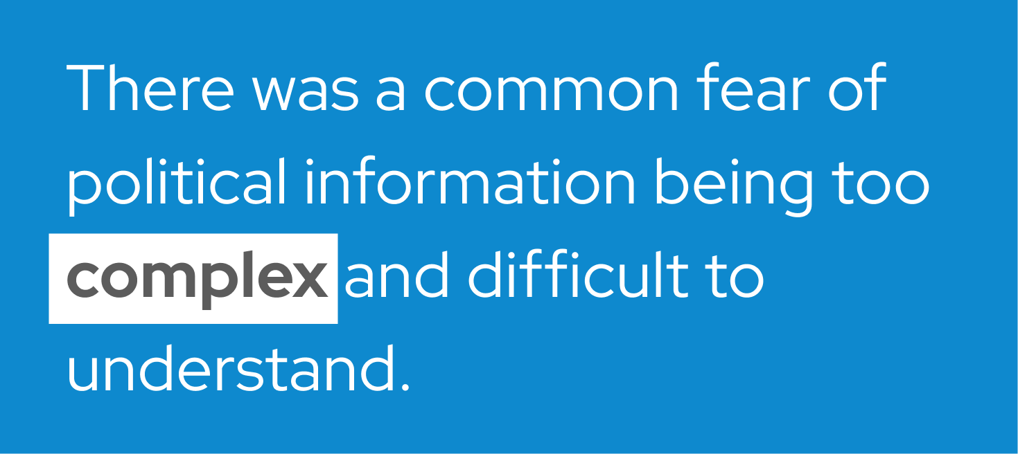 There was a common fear of political information being too complex and difficult to understand.