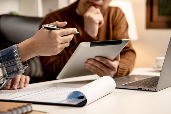 A person using a tablet