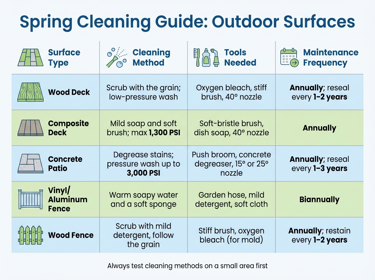 Spring Cleaning Guide for Different Outdoor Surfaces