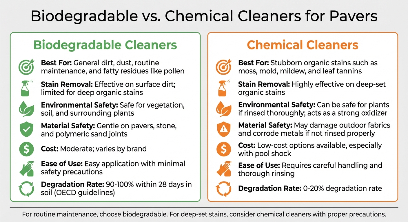 Biodegradable vs Chemical Paver Cleaners Comparison