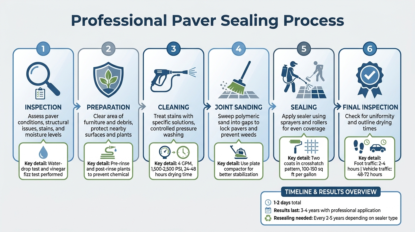 6-Step Professional Paver Sealing Process Timeline