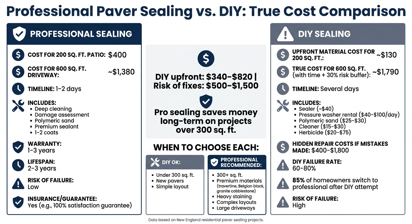 Professional Paver Sealing vs. DIY: True Cost Comparison