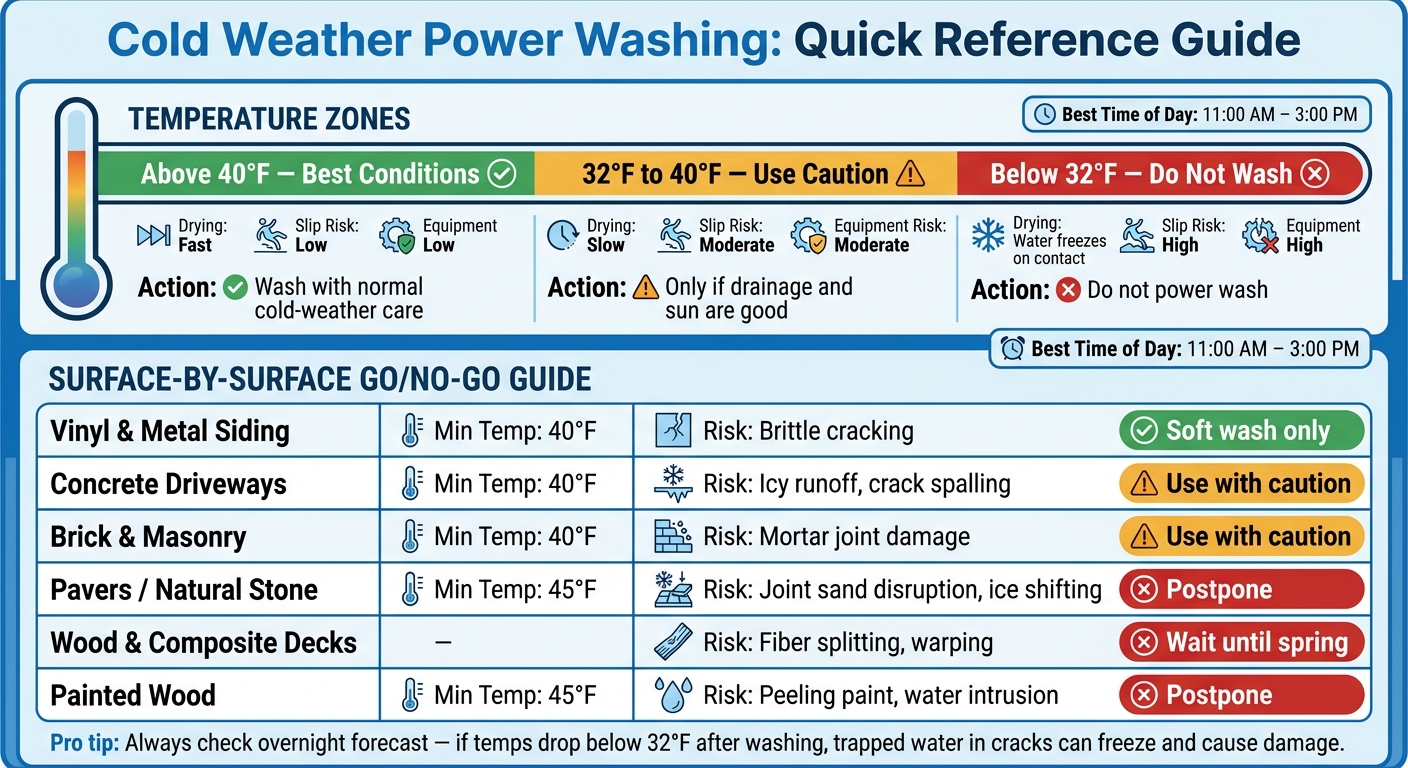 Cold Weather Power Washing: Temperature & Surface Guide