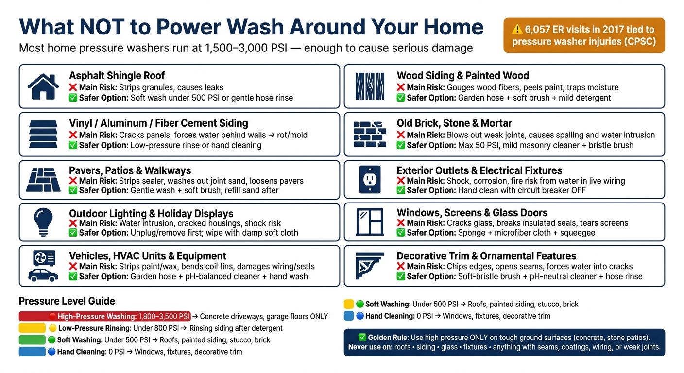 What Not to Power Wash: Surface-by-Surface Guide
