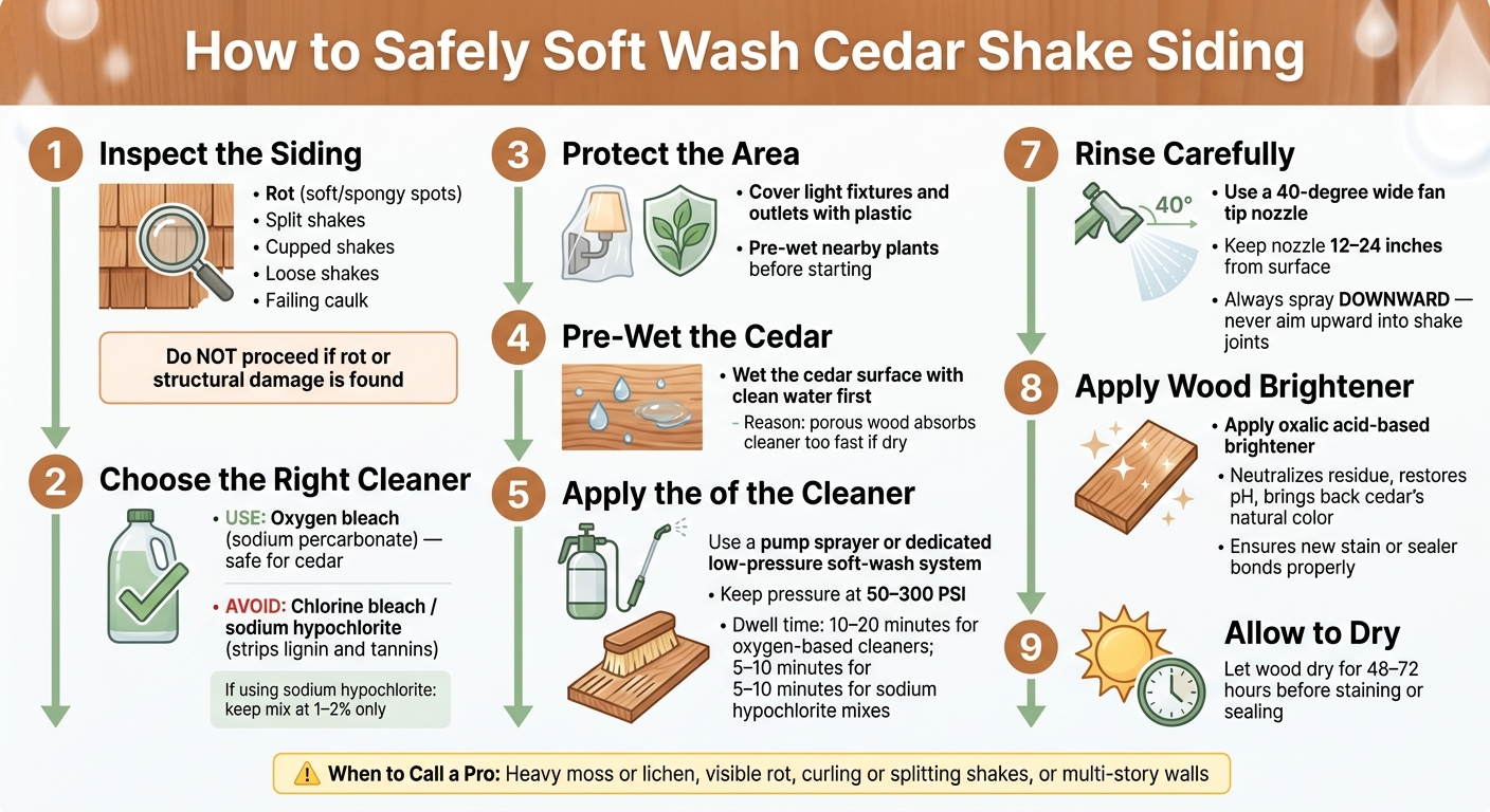 How to Safely Soft Wash Cedar Shake Siding: Step-by-Step Guide