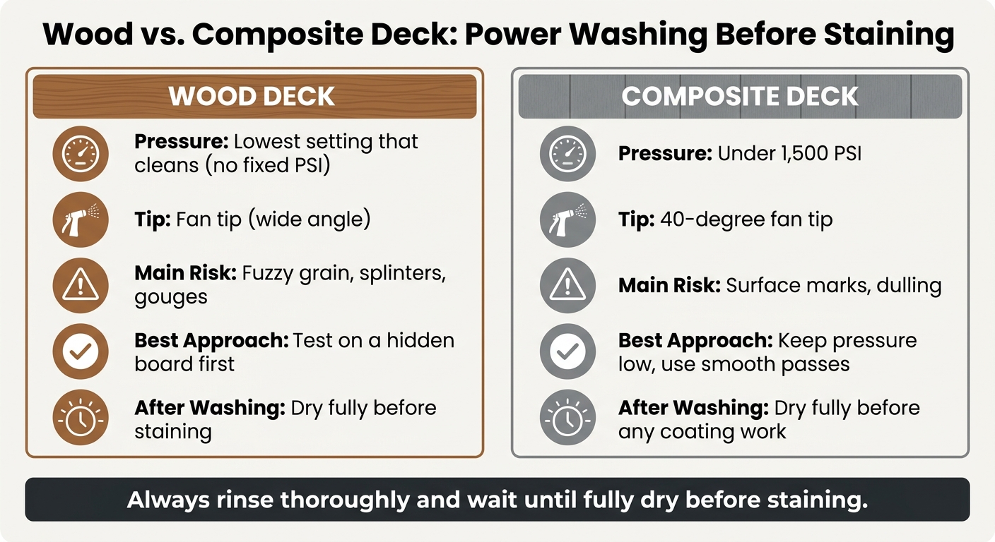 Wood vs. Composite Deck: Power Washing & Staining Guide
