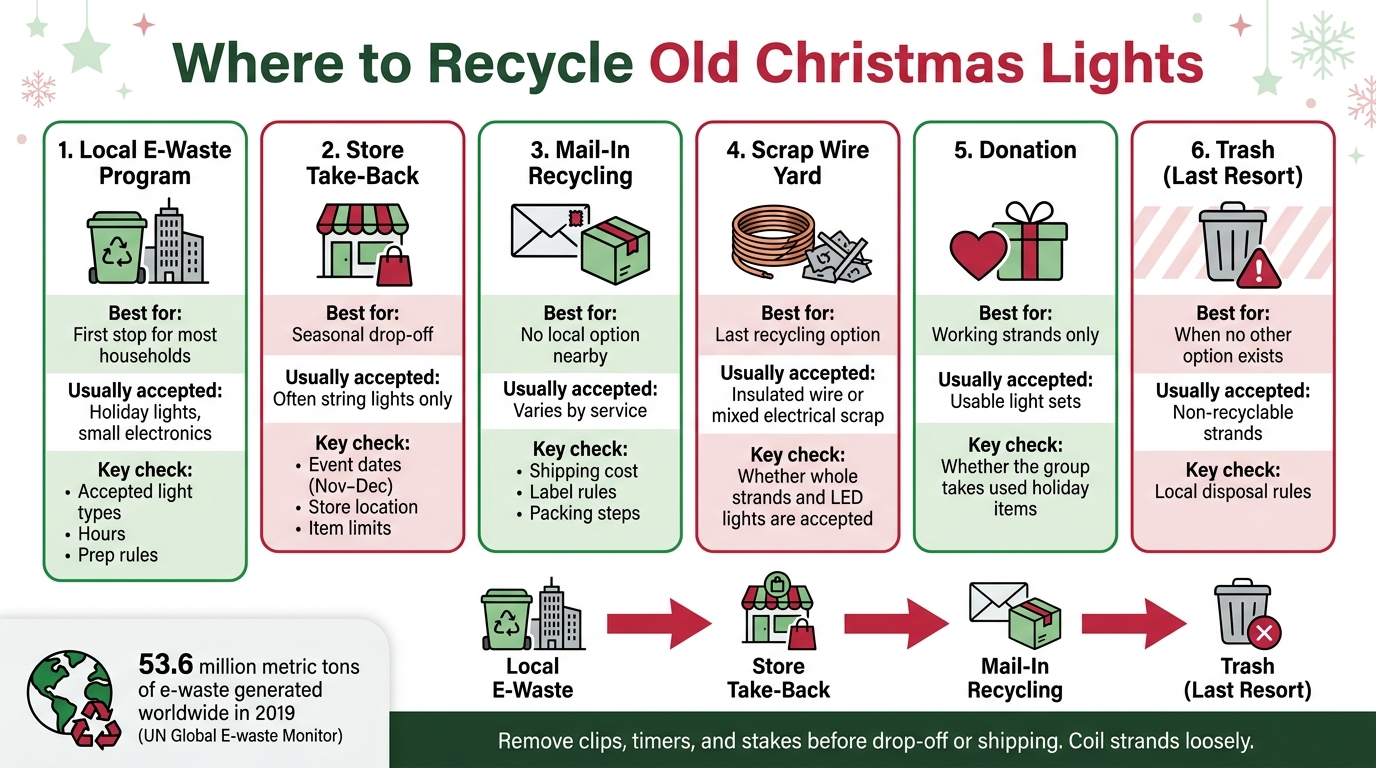 Where to Recycle Christmas Lights: Your Best Options at a Glance
