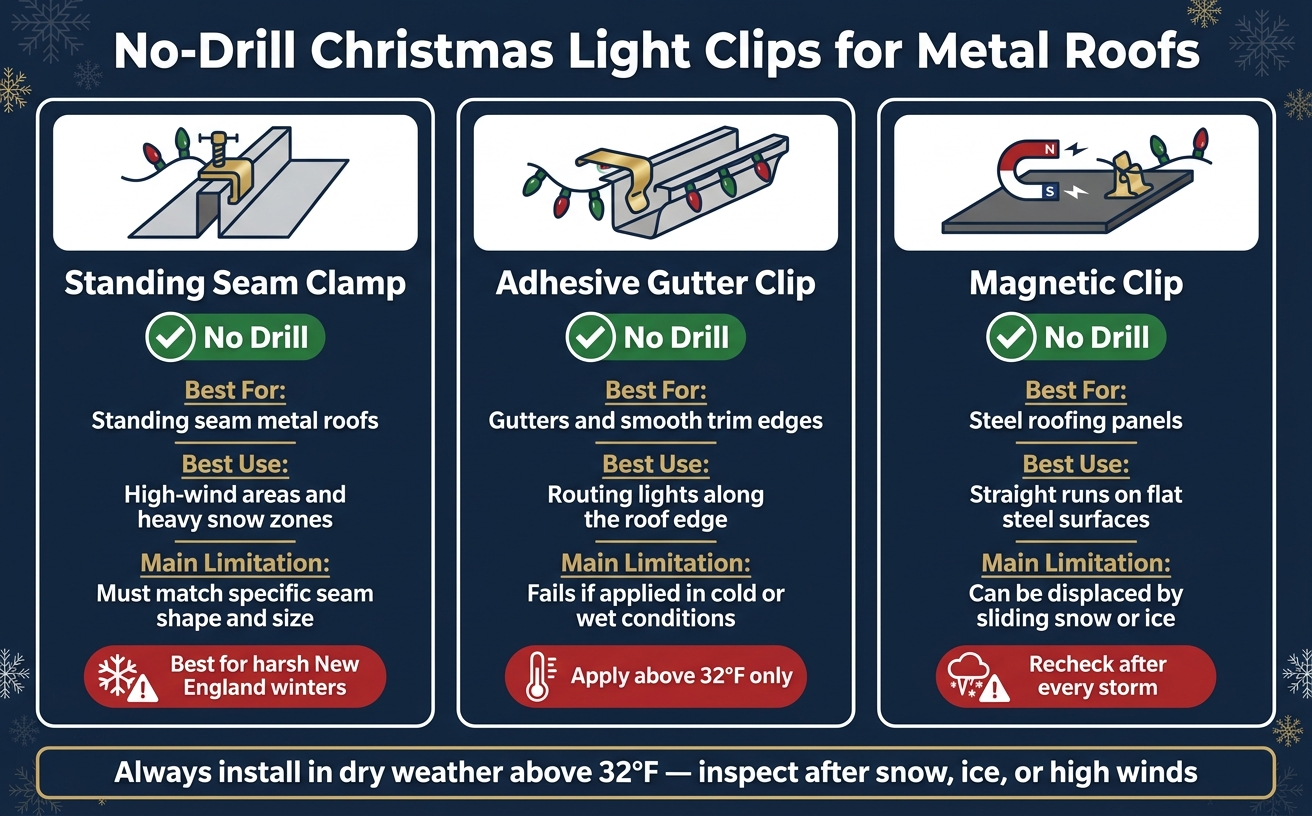 Christmas Lights on Metal Roofs: No-Drill Clip Comparison Guide