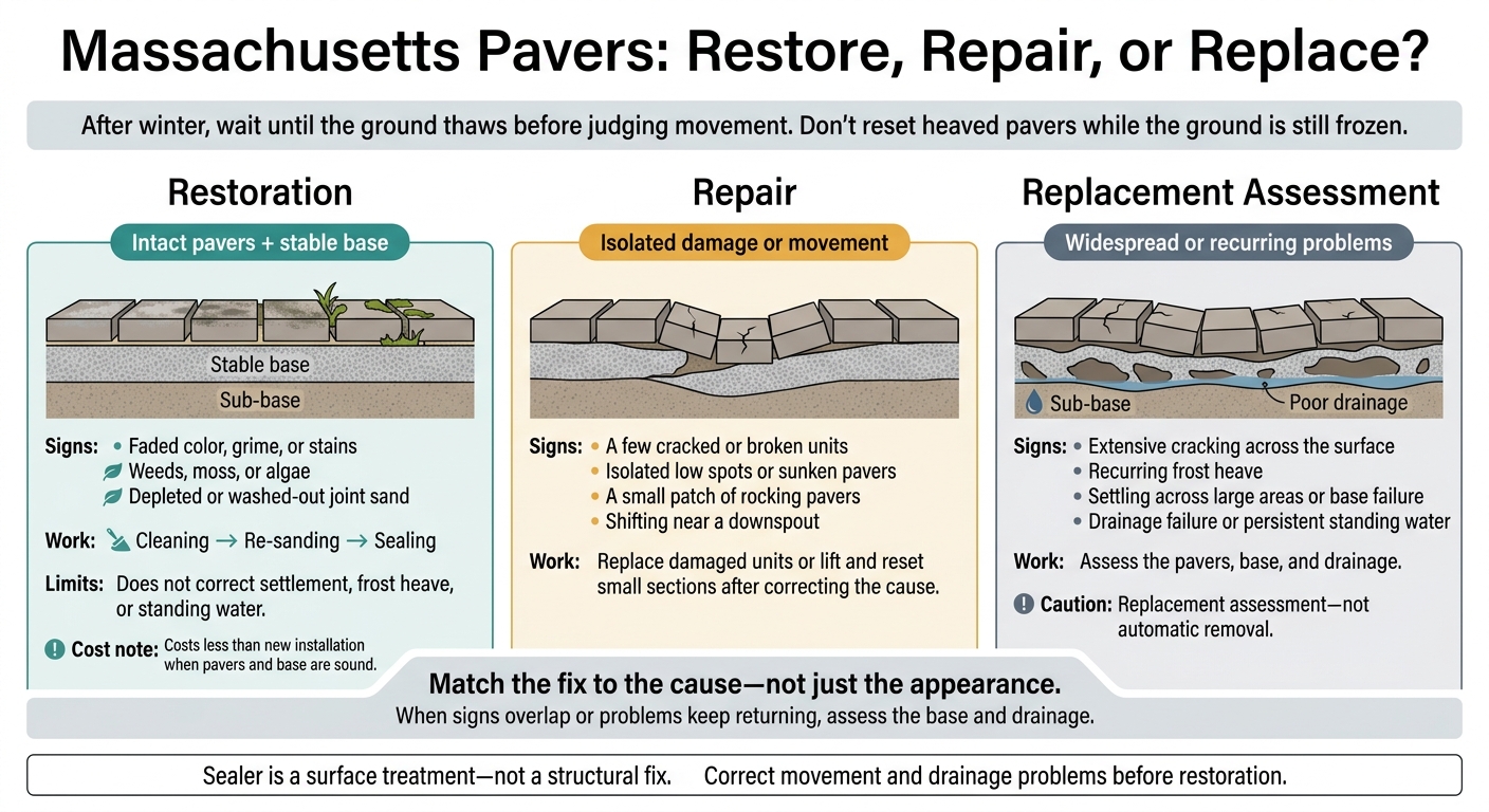 Massachusetts Pavers: Restore, Repair, or Replace?