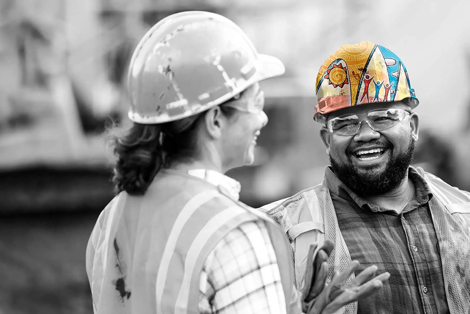 Two contractors talking