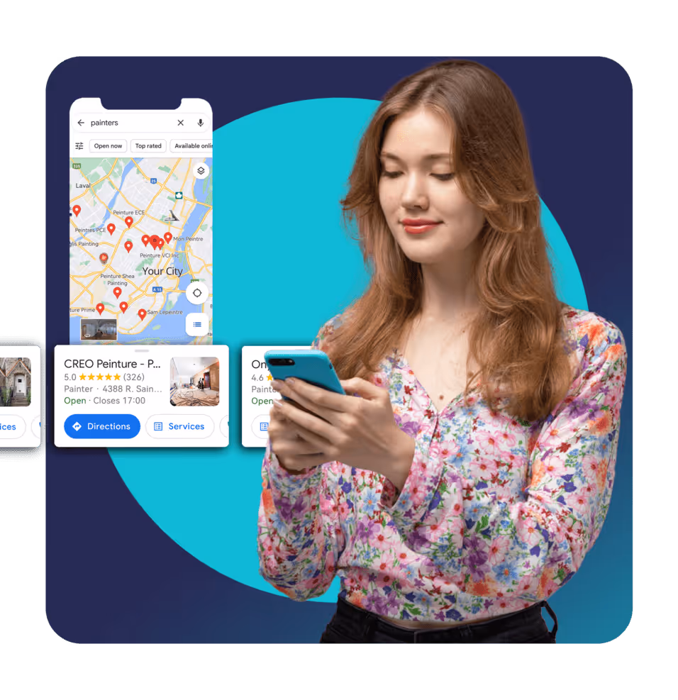 girl looking at google rankings seo