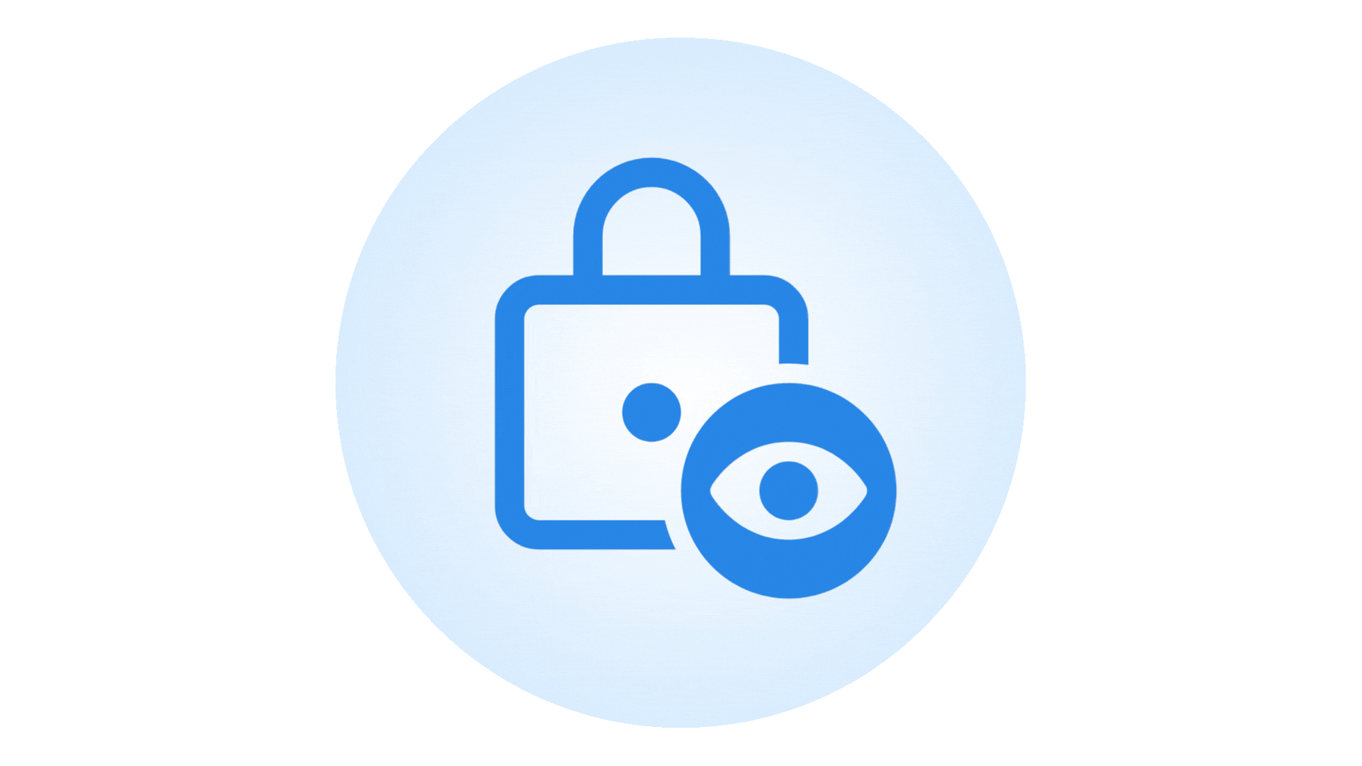 Visual icon of a secure lock and eye, symbolizing privacy-focused creative analysis with audience visibility