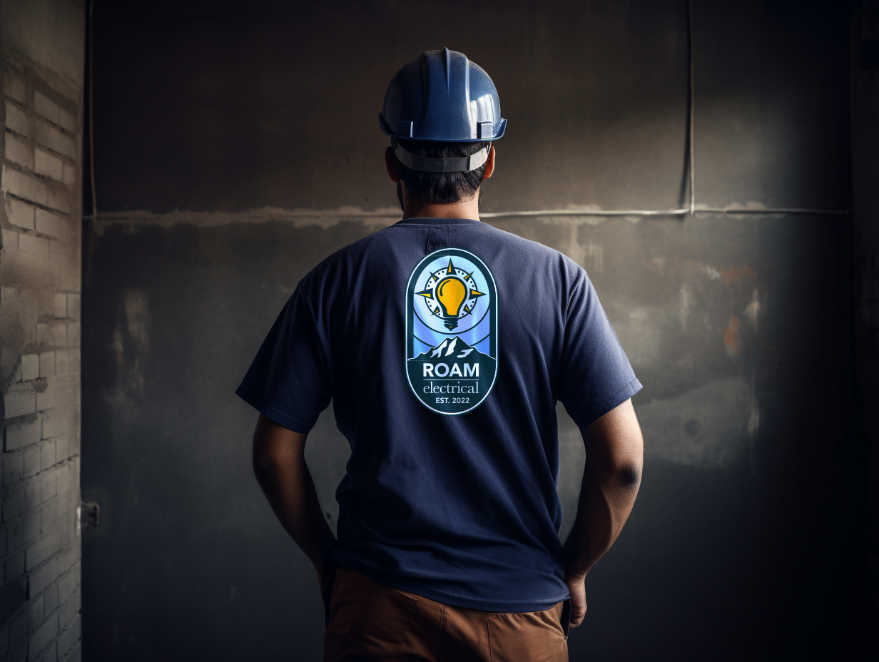 A t-shirt featuring a ROAM logo.