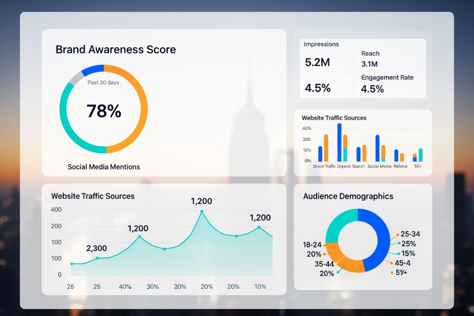 Facebook Ads Manager dashboard showing key awareness metrics like Estimated Ad Recall Lift, Reach, and Frequency - brand awareness campaign facebook