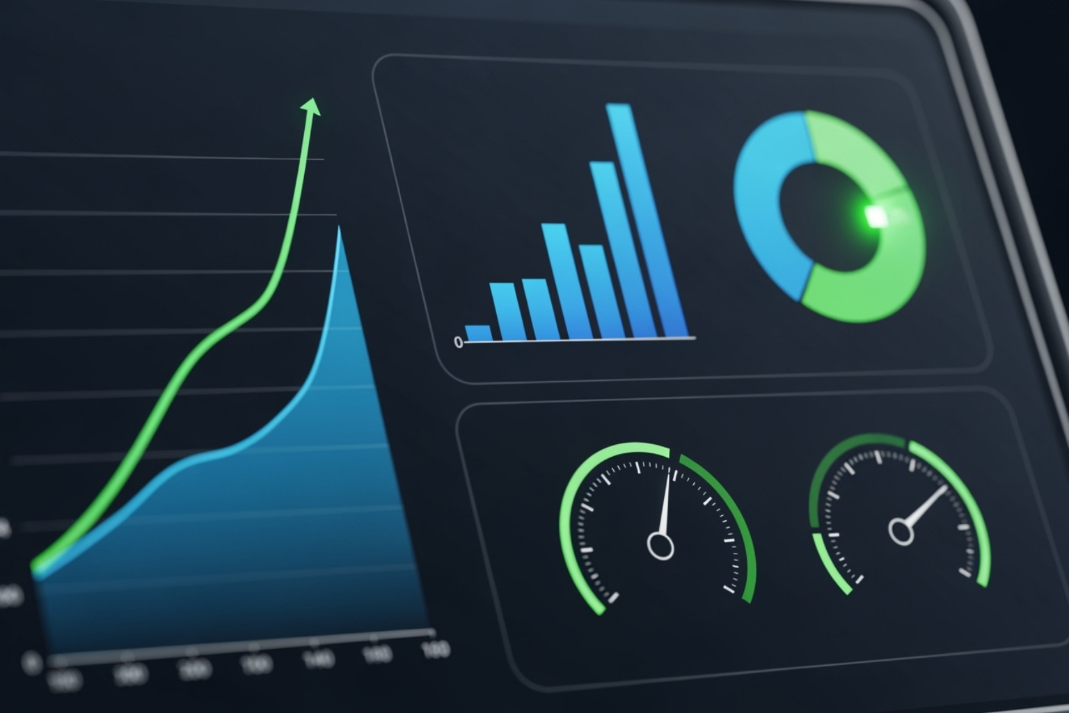 A dashboard showing key performance indicators trending upwards - innovative product launch strategies
