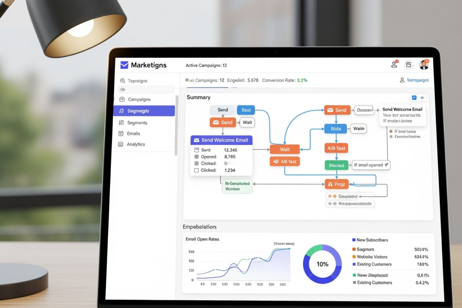 marketing automation workflow dashboard - strategic marketing for startups