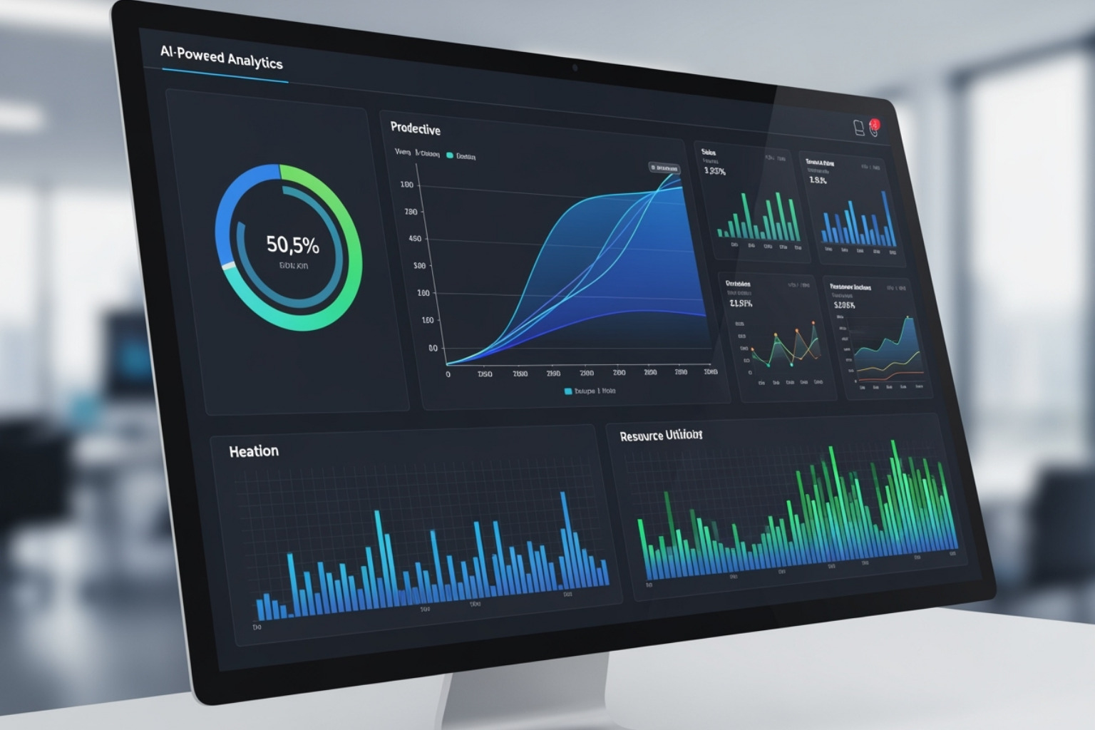 AI-powered analytics platform showing predictive trends - tracking mobile marketing performance