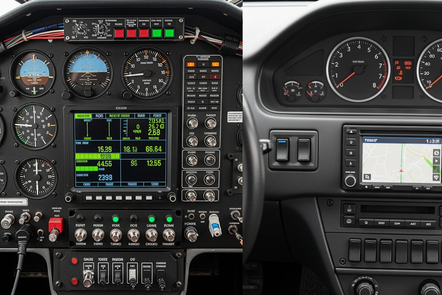 detailed, specialized dashboard next to a simpler, generic one - tracking software for performance marketing