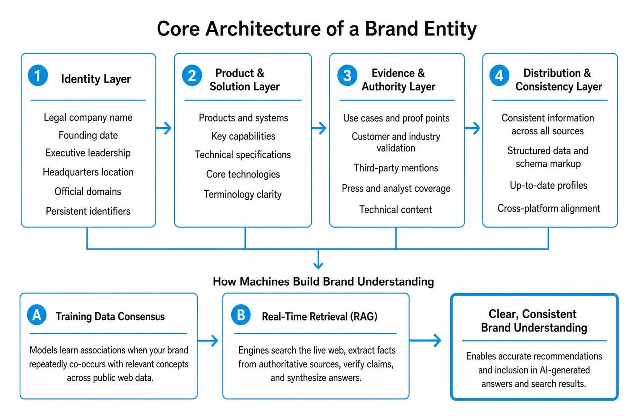 Main parts of a company's identity in search Main parts of a company's identity in search