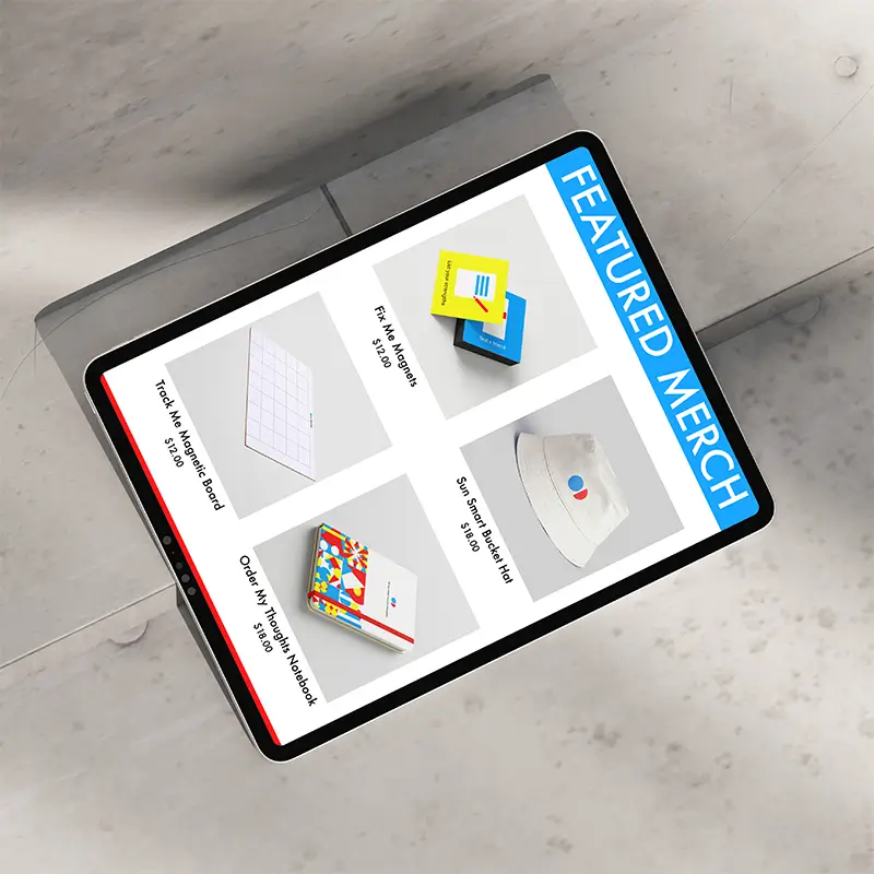 Order Disorder merch e-commerce design on an iPad.