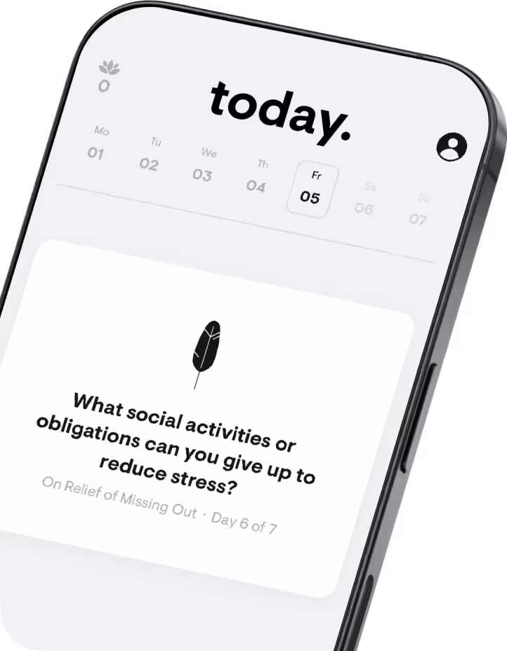 Phone showing the plan for today