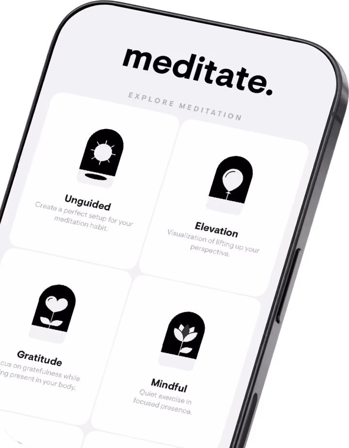 Phone mock up on meditation