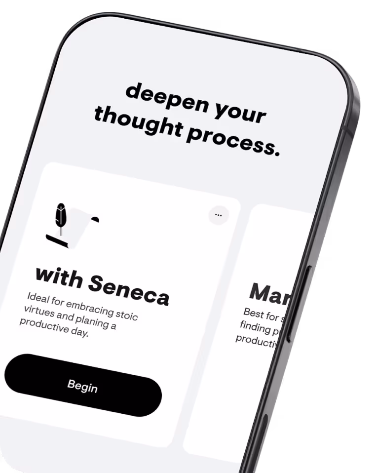 Phone saying Deepen your thought process