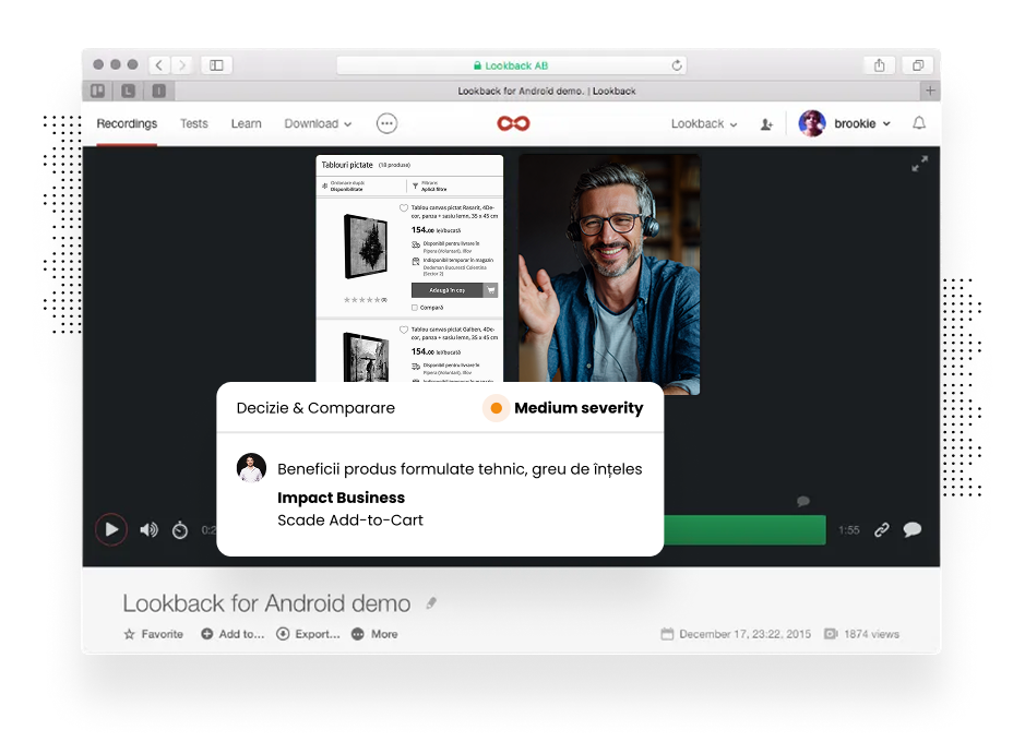 Customer interview session during a mobile ecommerce demo, focusing on real-time feedback about product browsing, add-to-cart functionality, and checkout flow, highlighting key usability insights and uncovering pain points such as navigation friction, unclear calls-to-action, pricing transparency issues, and checkout complexity.
