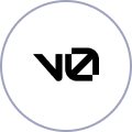 Black stylized letters 'v' and 'e' combined inside a white circle with a thin dark border.