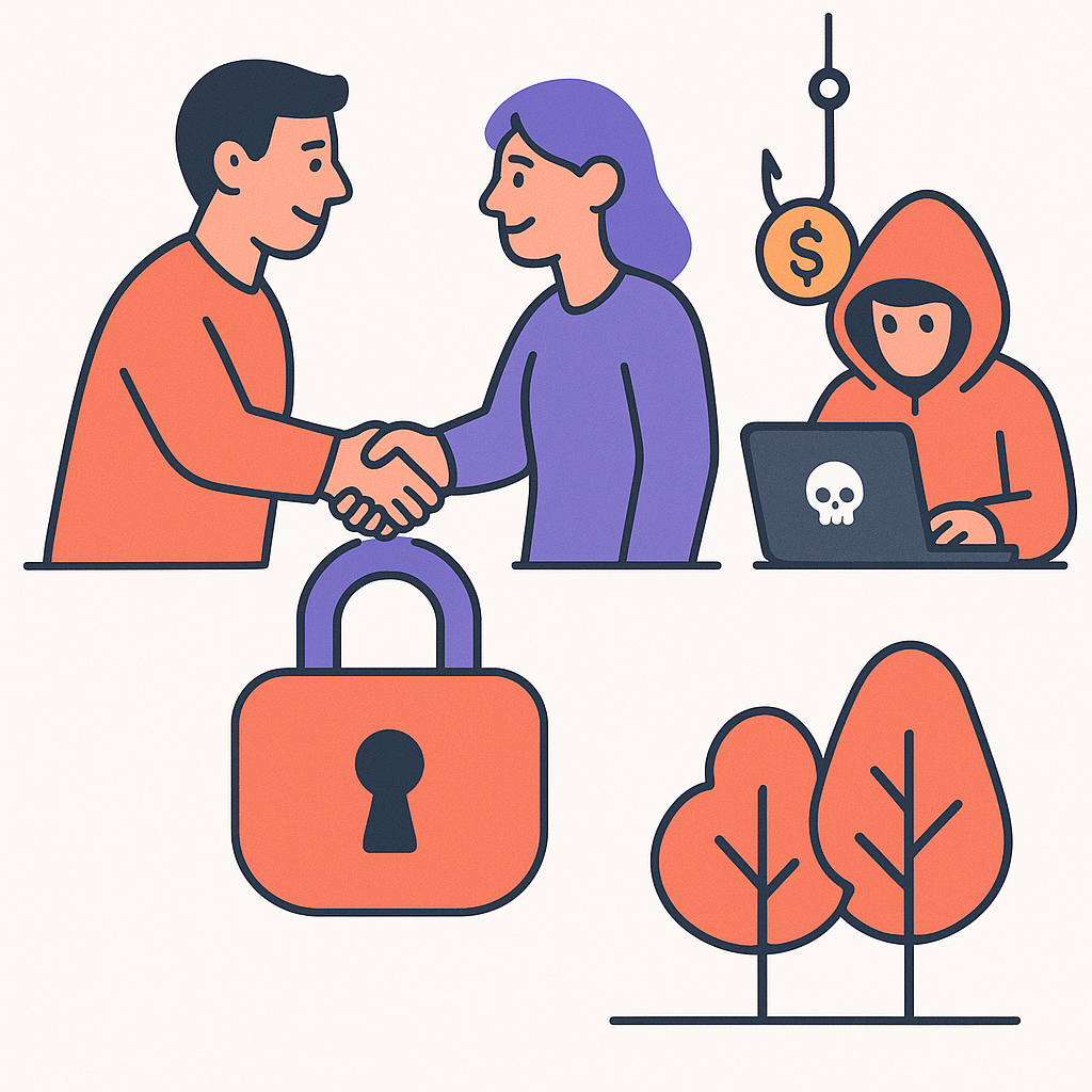 Graphic illustration that shows the importance of building trust in Web3
