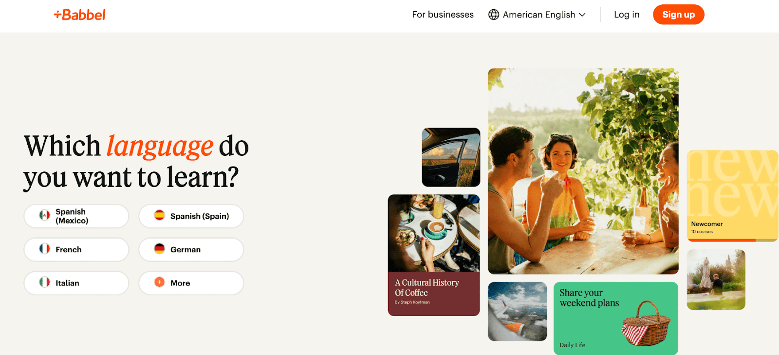 Babbel homepage