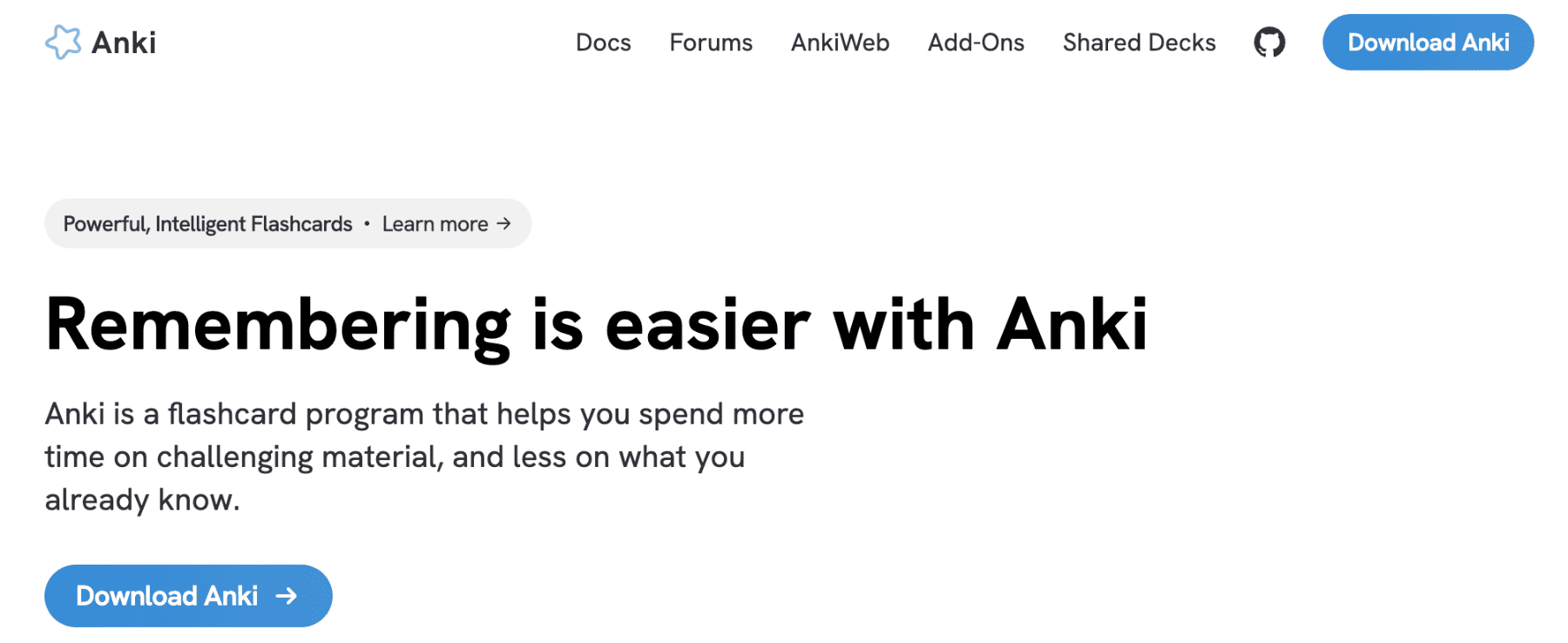 Anki homepage