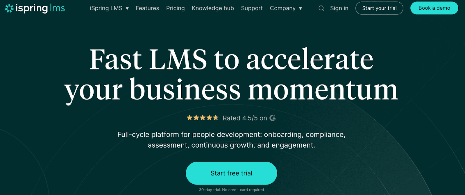 iSpring LMS homepage